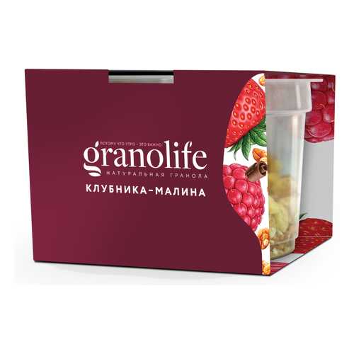Гранола Granolife клубника-малина 60 г в ВкусВилл
