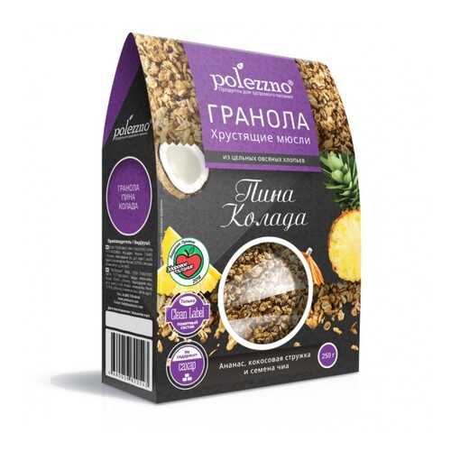 Гранола Polezzno пина колада с ананасом, кокосом и чиа 250 г в ВкусВилл
