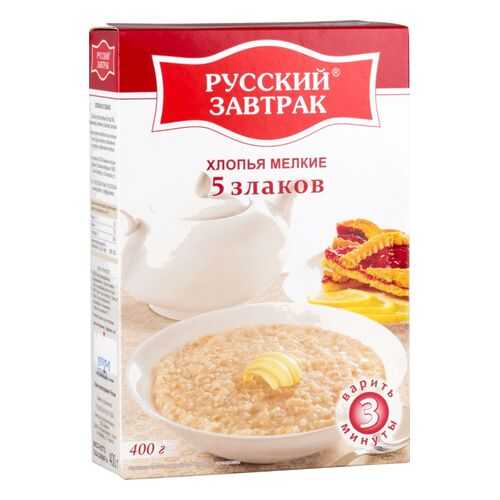 Хлопья 5 злаков Русский завтрак мелкие 400 г в ВкусВилл