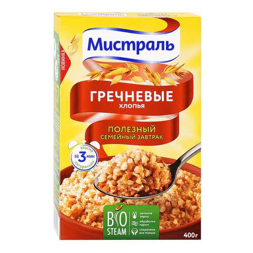 Хлопья гречневые Мистраль 400 г в ВкусВилл