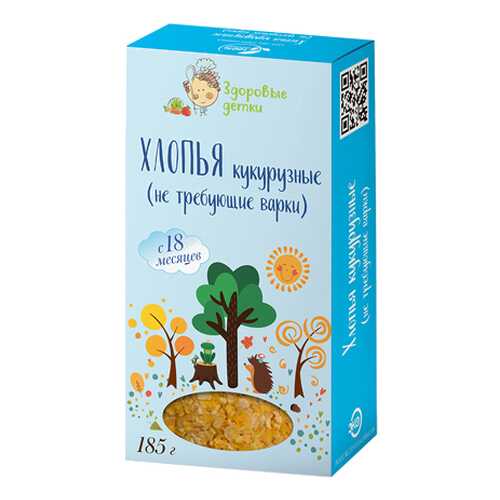 Хлопья кукурузные Здоровые детки 185 г в ВкусВилл