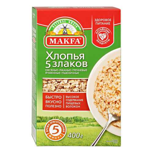 Хлопья Makfa 5 злаков 400 г в ВкусВилл