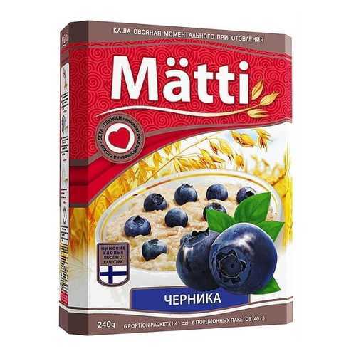 Каша Matti овсяная моментального приготовления черника 240 г 6 пакетиков в ВкусВилл