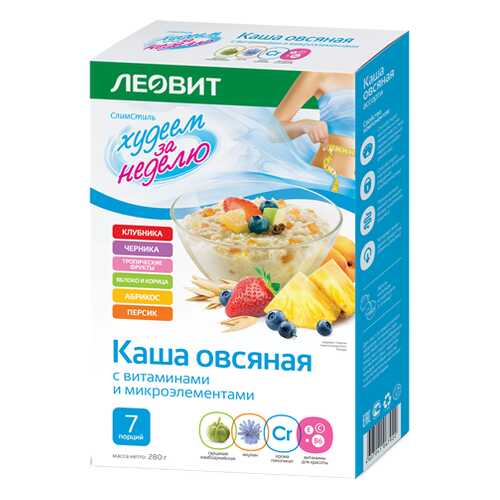 Каша овсянка Леовит ассорти 7 пакетов по 40 г в ВкусВилл