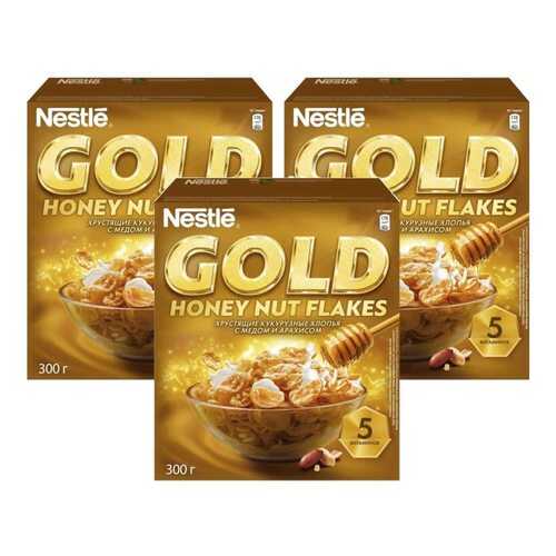 Кукурузные хлопья Gold Flakes с медом и орехами 3*300 г в ВкусВилл