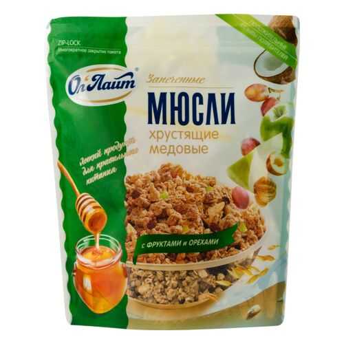 Мюсли запеченные Ол'Лайт хрустящие медовые с фруктами и орехами 280 г в ВкусВилл