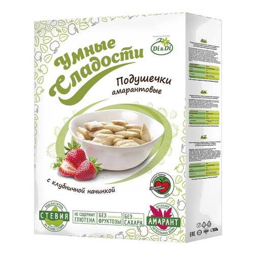 Подушечки амарантовые Умные сладости c клубничной начинкой 220 г в ВкусВилл