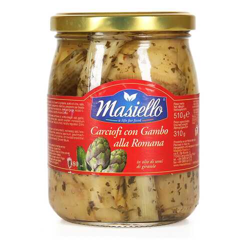Артишоки Masiello по-римски в масле 510 г стекло Италия в ВкусВилл