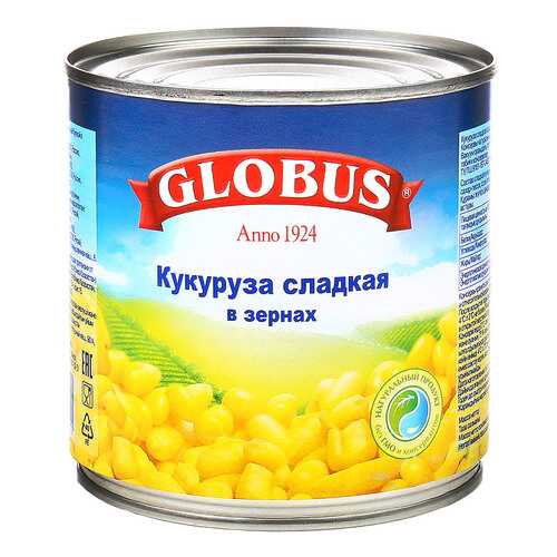 Кукуруза Globus сладкая в зернах в вакуумной упаковке 340 г в ВкусВилл
