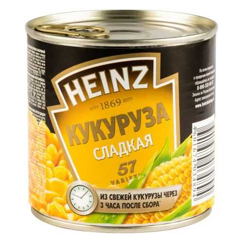 Кукуруза Heinz сладкая 340 г в ВкусВилл