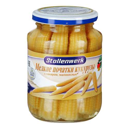 Кукуруза Stollenwerk мелкие початки малокислые 330 г в ВкусВилл