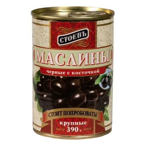 Маслины Стоевъ с косточкой крупные 390 г в ВкусВилл