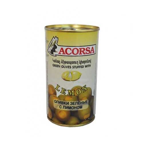 Оливки Акорса зеленые с лимоном 350 г в ВкусВилл