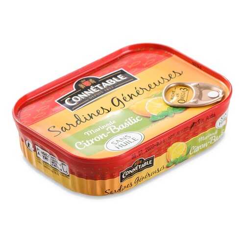 Сардины Connetable Sardines Genereuse в маринаде с лимоном и базиликом BELMA 140г в ВкусВилл