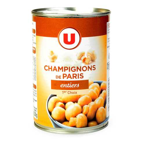 Шампиньоны Sistem U целые 400 г ж/б Франция в ВкусВилл