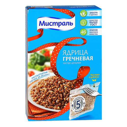 Крупа гречневая Мистраль ядрица чистая цельная 80 г 5 пакетиков в ВкусВилл