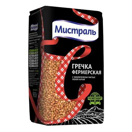 Крупа Мистраль Гречневая Фермерская 900г в ВкусВилл