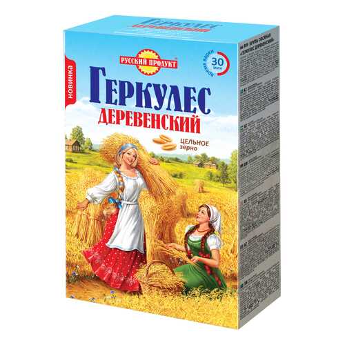 Крупа овсяная цельнозерновая Геркулес деревенский 500 г в ВкусВилл