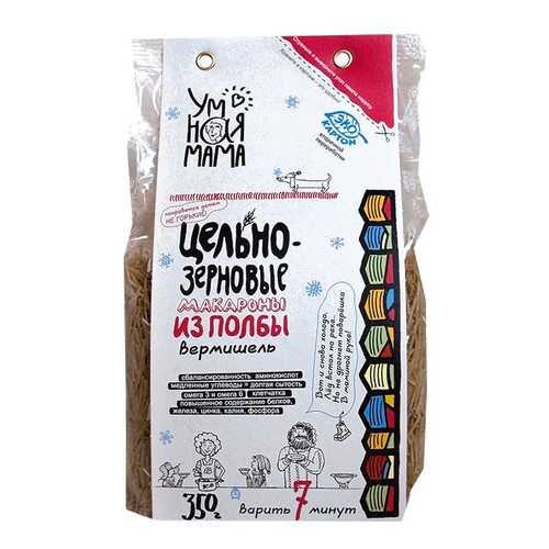 Макароны Умная мама цельнозерновые из полбы вермишель в ВкусВилл