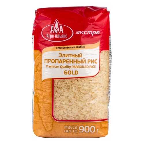 Рис Агро-Альянс пропаренный gold экстра 900 г в ВкусВилл