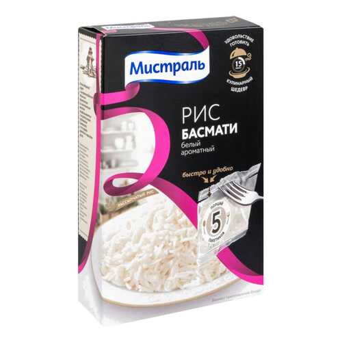 Рис Мистраль басмати белый 80 г 5 пакетов в ВкусВилл