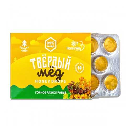 Карамель медовая Honey Way Твердый мед Горное разнотравье 30г в ВкусВилл
