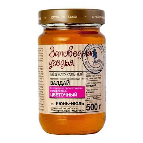 Мед натуральный Заповедные угодья Цветочный 500 г в ВкусВилл