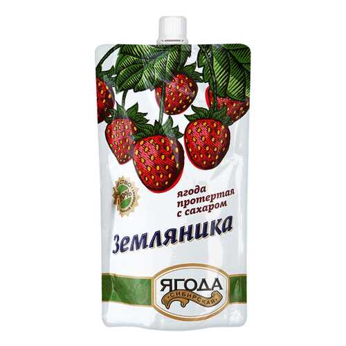 Земляника протертая Ягода сибирская с сахаром 280 г в ВкусВилл