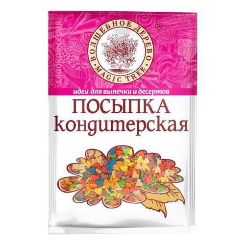Посыпка кондитерская Волшебное дерево сердечки разноцветные 40 г в ВкусВилл