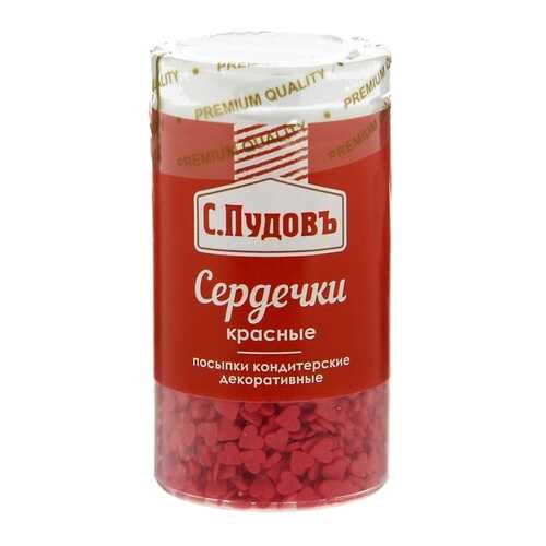 Посыпка сердечки красные С.Пудовъ 45 г в ВкусВилл