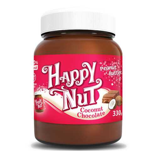 Арахисовая паста шоколадная HAPPY NUT с кокосом 330 г в ВкусВилл