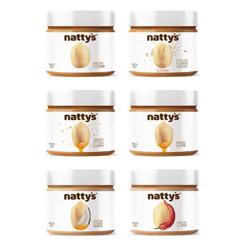 Набор арахисовых паст Nattys Peanut butter mix natbox 6 штук 325 г в ВкусВилл