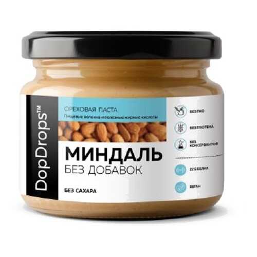 Ореховая паста DopDrops Миндальная без добавок 250 г в ВкусВилл
