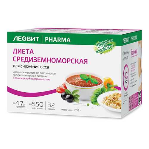 ЛЕОВИТ Худеем за неделю Средиземноморская диета д/снижения веса с пониженной калорийностью в ВкусВилл