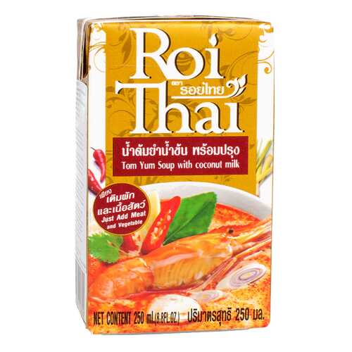 Суп Roi Thai том ям с кокосовым молоком 250 мл в ВкусВилл