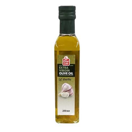 Масло Fine Life extra vergine оливковое нерафинированное с ароматом чеснока 250 мл в ВкусВилл