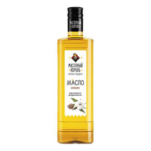 Масло хлопковое Масляный король 100% рафинированное дезодорированное 350 мл в ВкусВилл