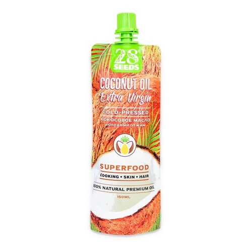 Масло кокосовое 28 SEEDS Extra Virgin холодного отжима 150мл дой-пак Россия в ВкусВилл