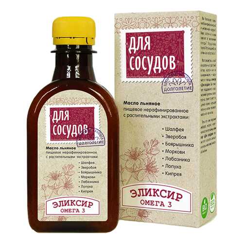 Масло Компас Здоровья льняное для сосудов 200 мл в ВкусВилл