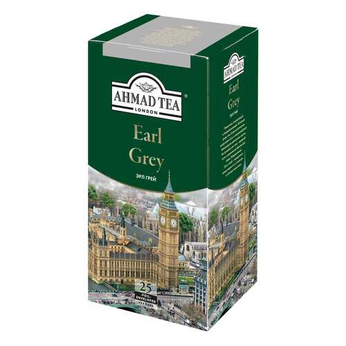 Чай черный Ahmad Tea earl grey со вкусом и ароматом бергамота 25 пакетиков в ВкусВилл