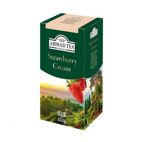 Чай черный Ahmad Tea Strawberry Cream 25 пакетов 40 г в ВкусВилл