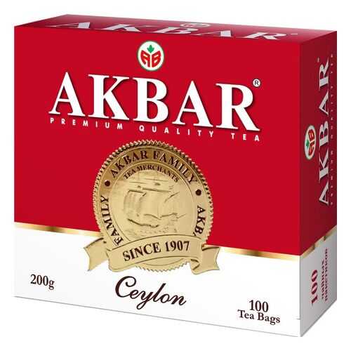 Чай черный Akbar цейлонский 100 пакетиков в ВкусВилл