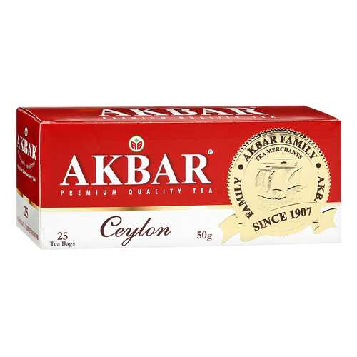 Чай черный Akbar цейлонский 25 пакетиков в ВкусВилл