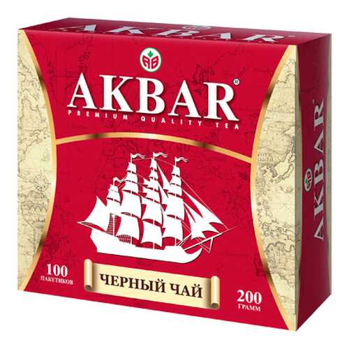 Чай черный Akbar корабль в пакетиках 200 г в ВкусВилл
