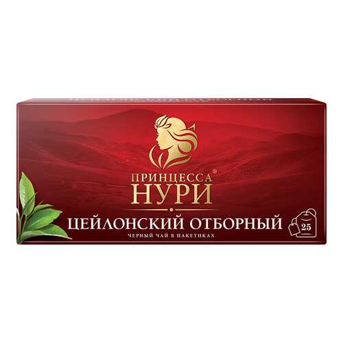 Чай черный Принцесса Нури Цейлонский Отборный 25 пакетиков в ВкусВилл