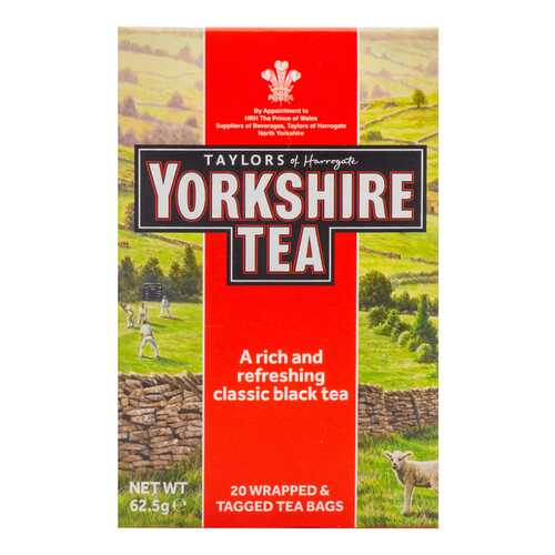 Чай черный TAYLORS пакетированный Йоркшир 62.5г Великобритания в ВкусВилл