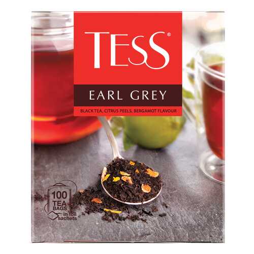 Чай черный Tess Earl Grey 100 пакетиков в ВкусВилл