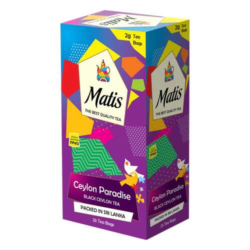 Чай черный в пакетиках для чашки Матис Ceylon Paradise 25*2 г в ВкусВилл