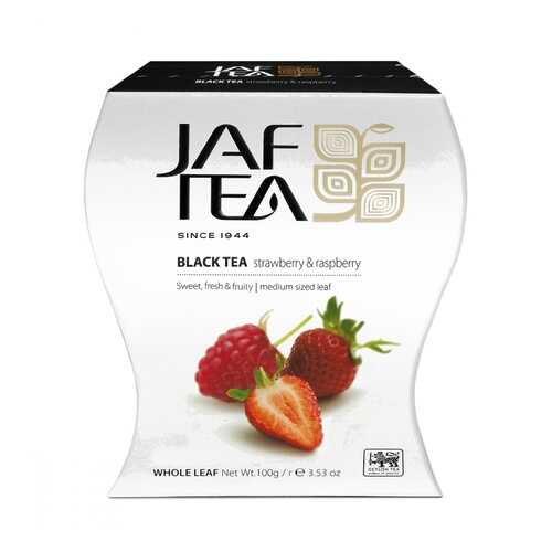 Чай Jaf Tea Strawberry & Raspberry черный листовой с добавками 100 г в ВкусВилл