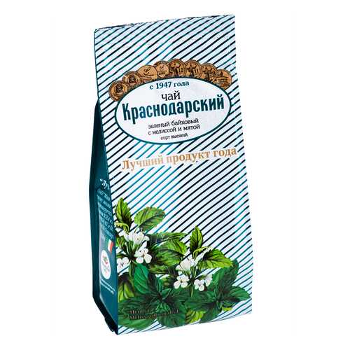 Чай Краснодарский С мелиссой и мятой, зеленый листовой с добавками, 100 гр в ВкусВилл